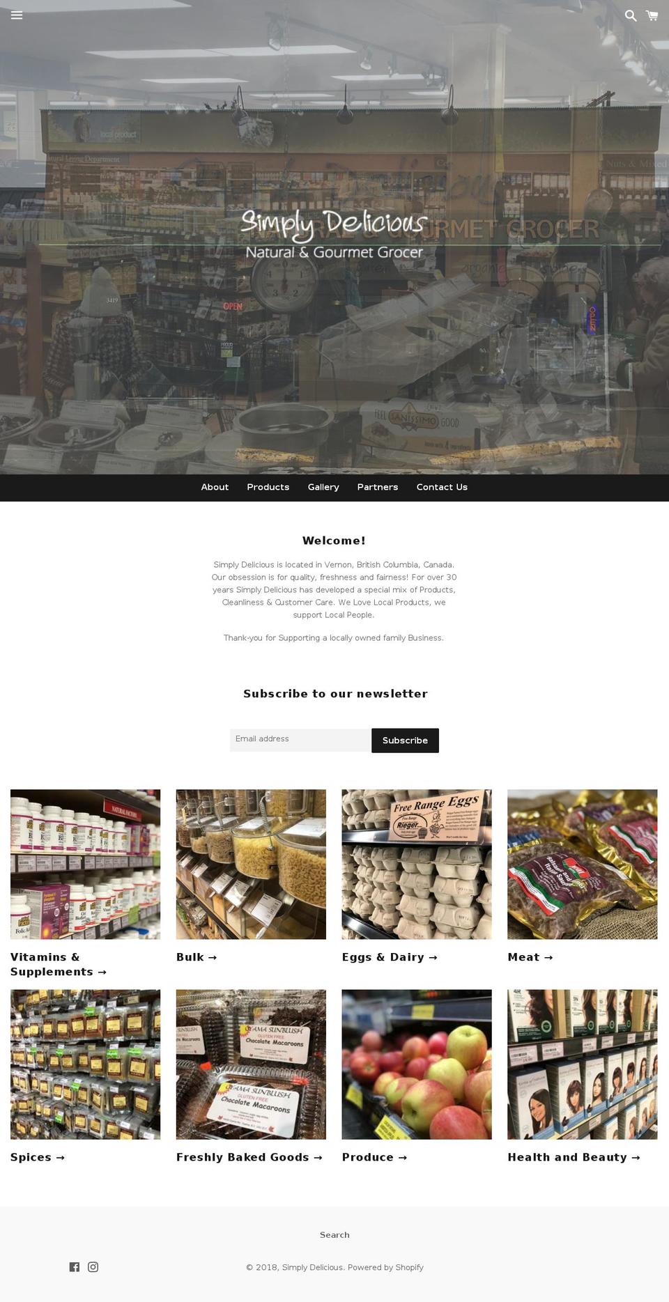 simply-delicious.ca shopify website screenshot