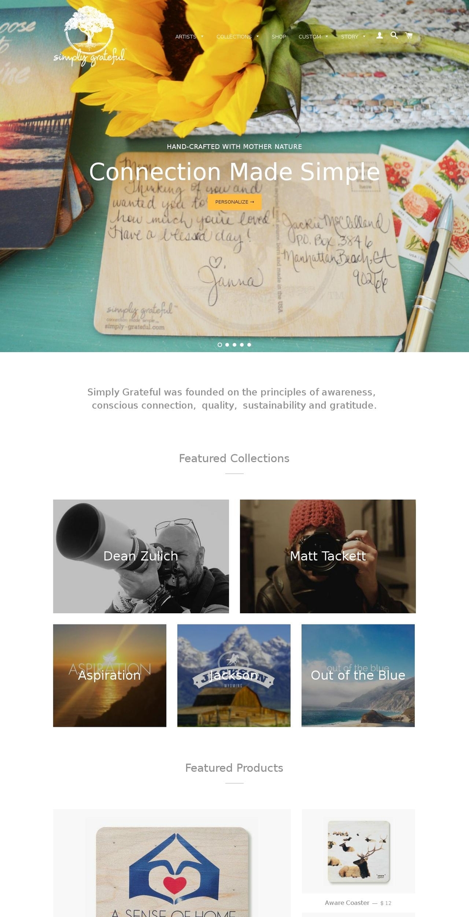 simply-grateful.com shopify website screenshot