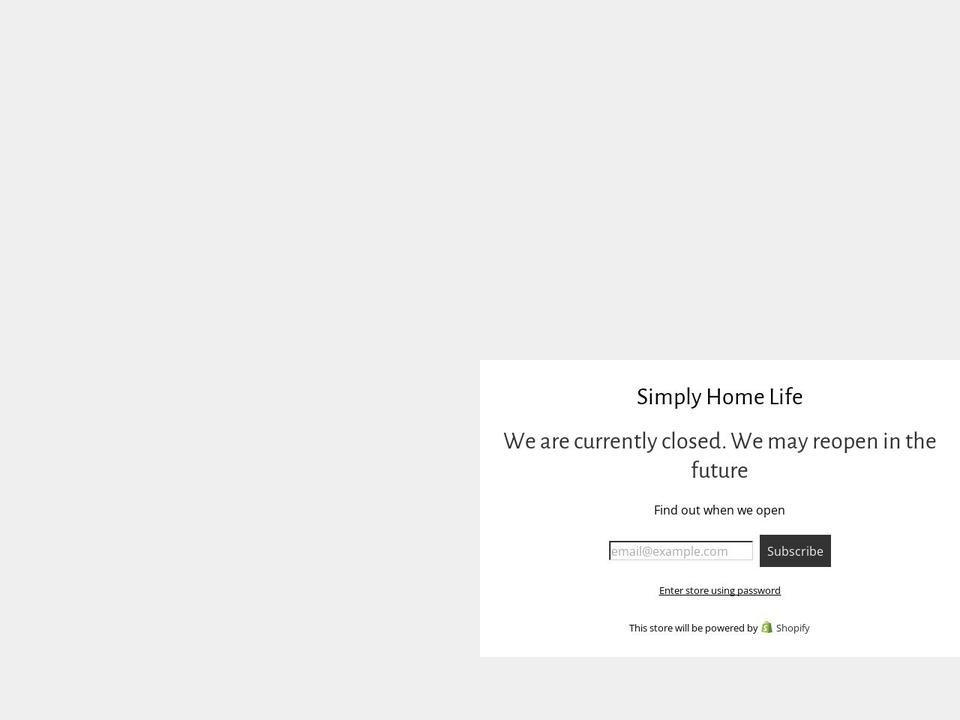 simply-home-life.com — Shopify storefront screenshot