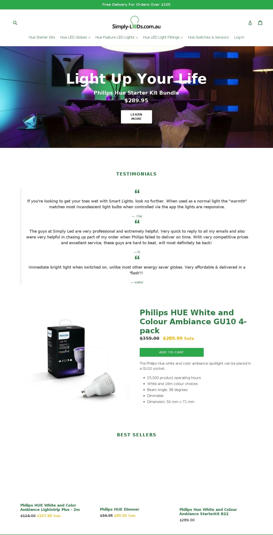 simply-leds.com.au shopify website screenshot