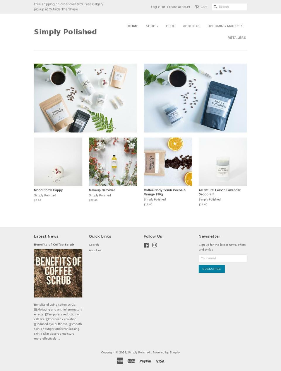 simply-polished.com — Shopify storefront screenshot