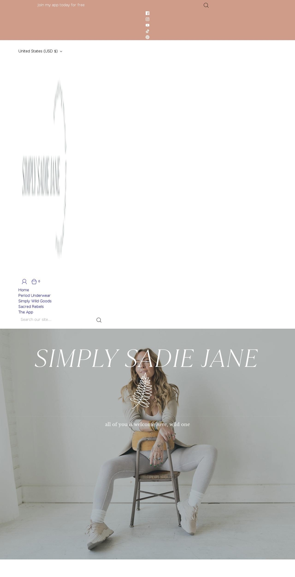 simply-sadie-jane.com shopify website screenshot