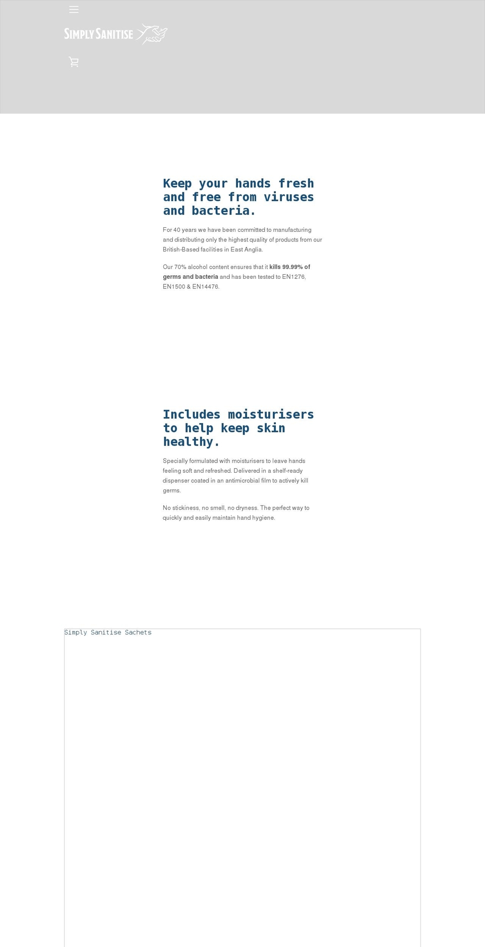 simply-sanitise.com shopify website screenshot