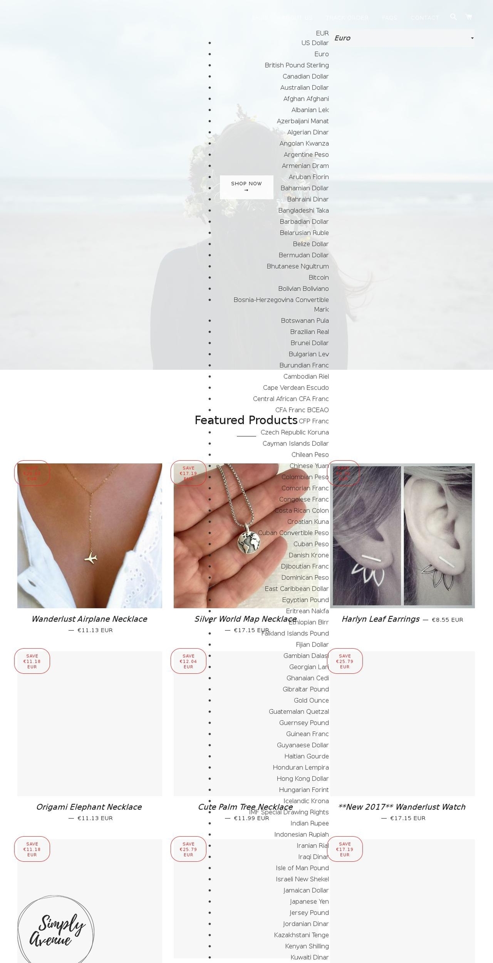 simplyavenue.com shopify website screenshot