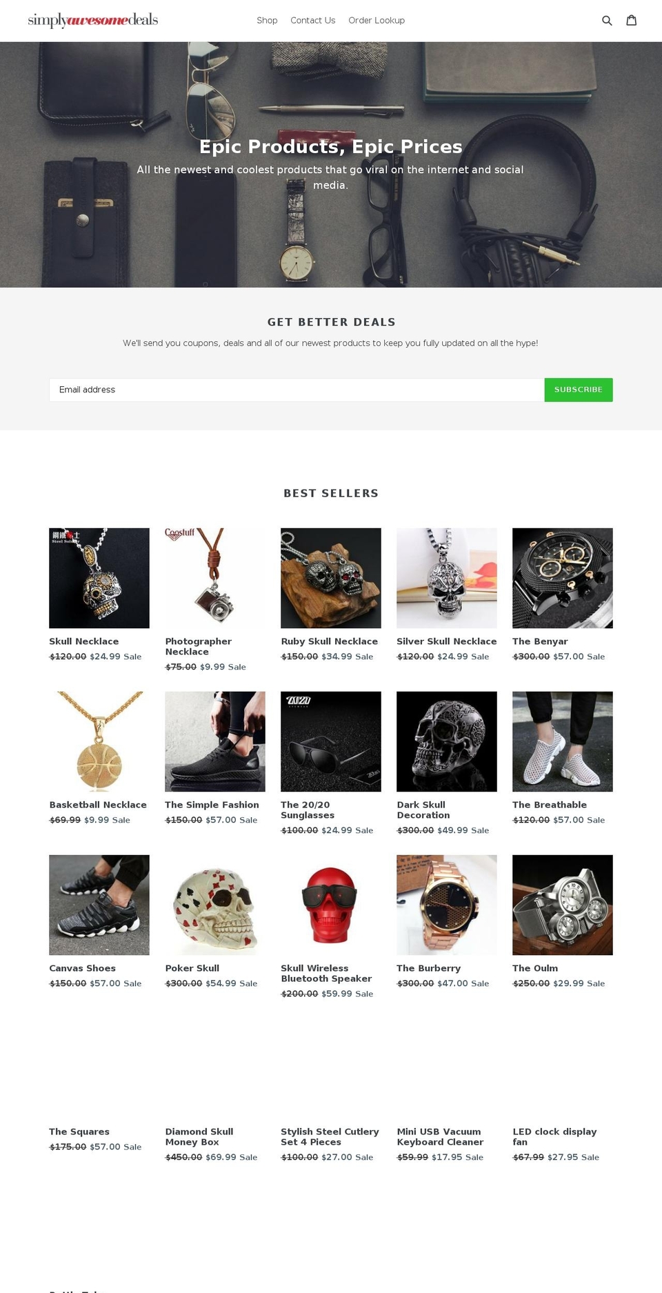 simplyawesomedeals.com — Shopify storefront screenshot