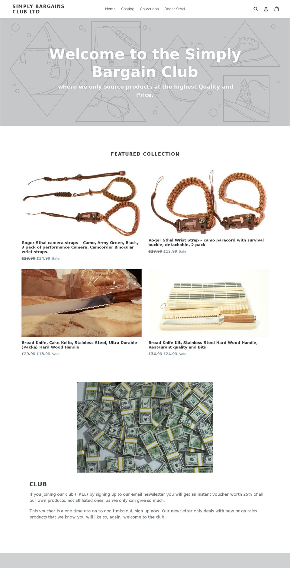 simplybargains.com shopify website screenshot