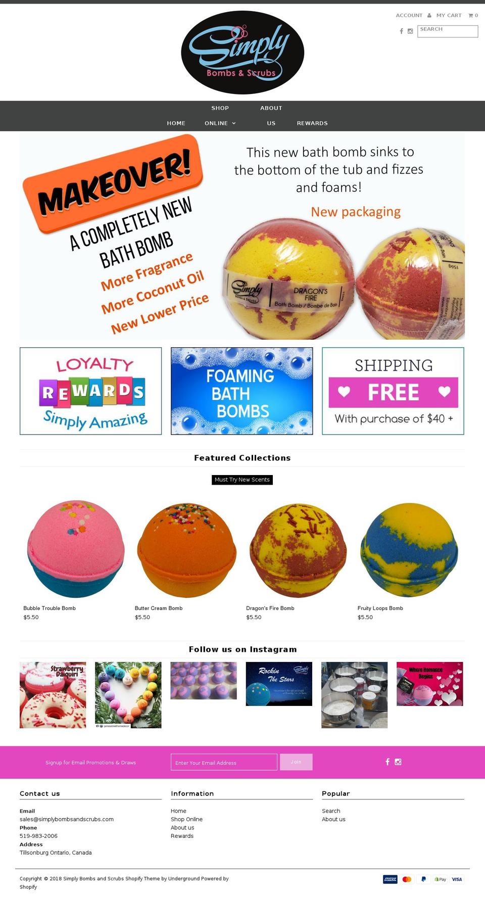 simplybathbombs.com — Shopify storefront screenshot