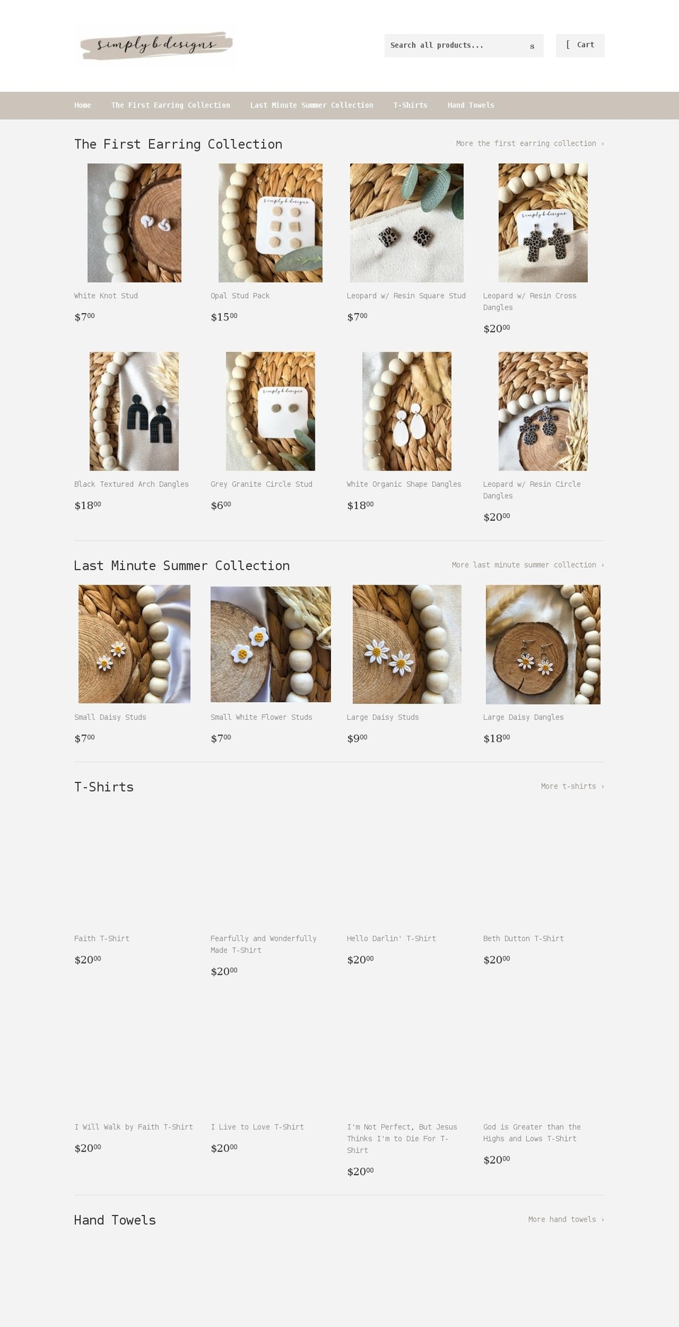 simplybdesigns.com shopify website screenshot