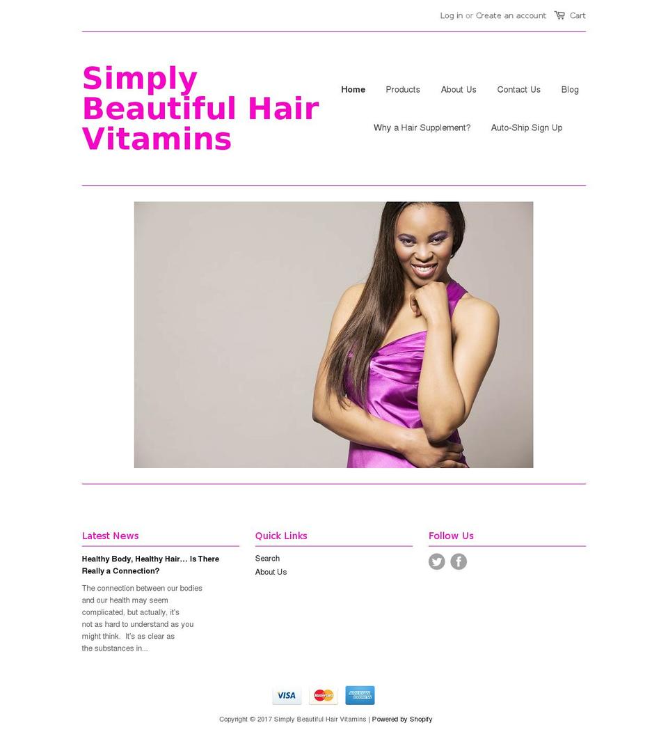 simplybeautifulvitaminclub.com shopify website screenshot