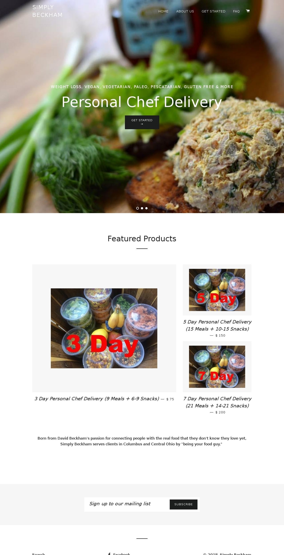 simplybeckham.com — Shopify storefront screenshot