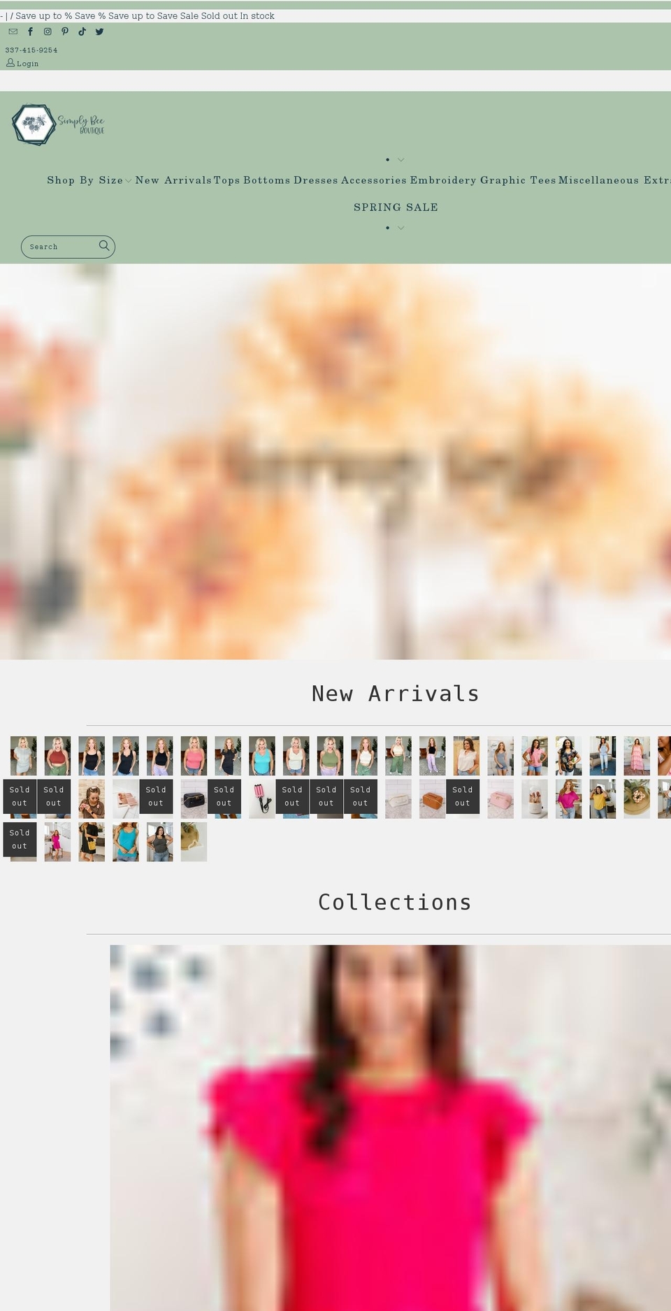 simplybeeboutique.com — Shopify storefront screenshot