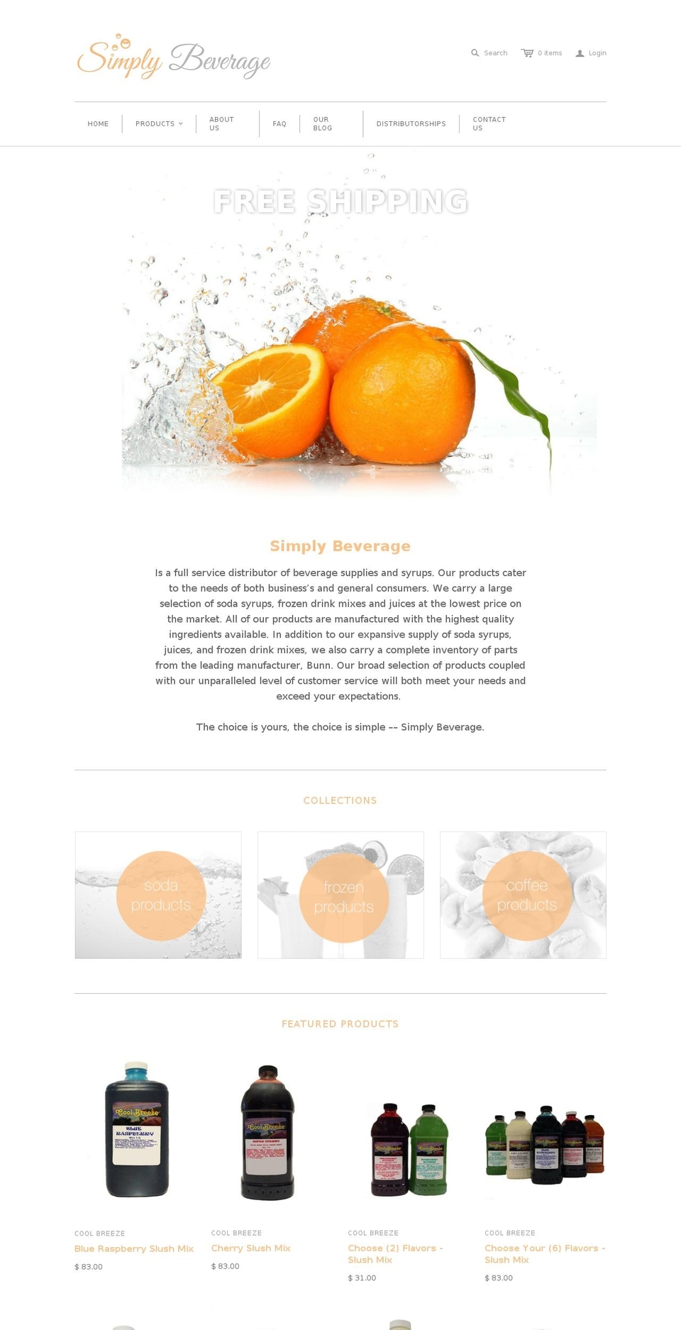 simplybeverage.com shopify website screenshot