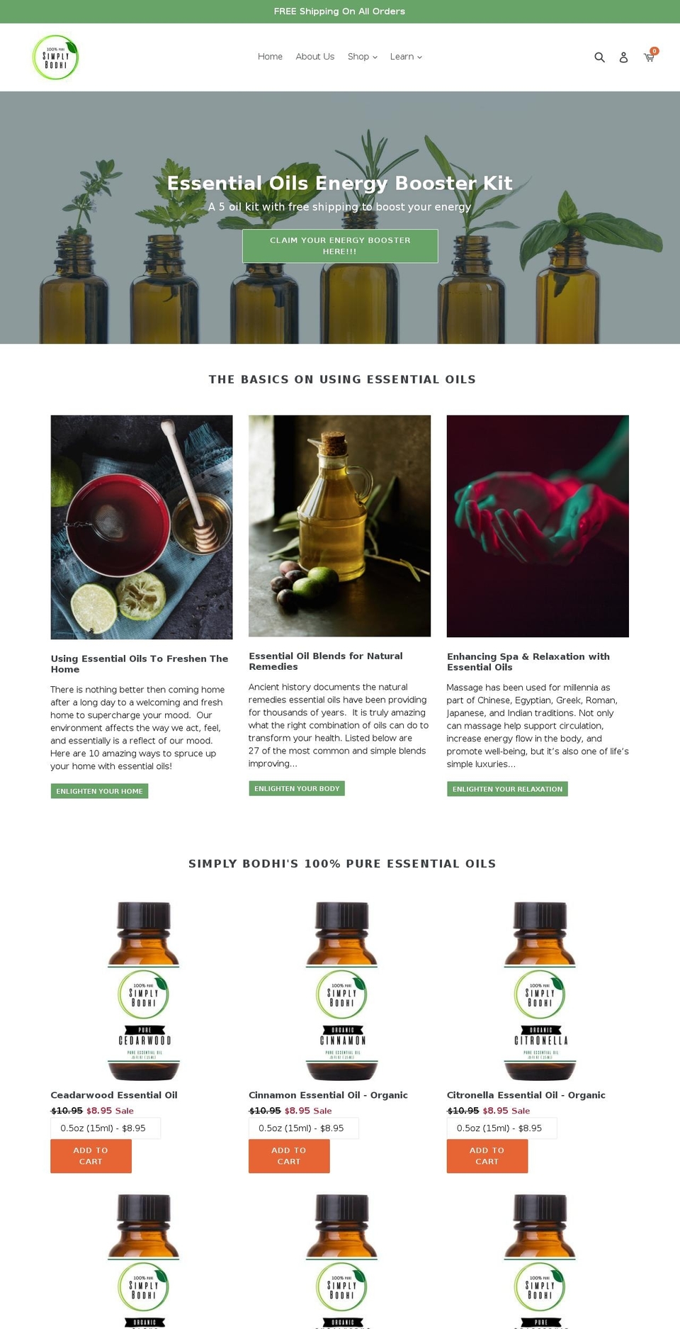 simplybodhi.com shopify website screenshot