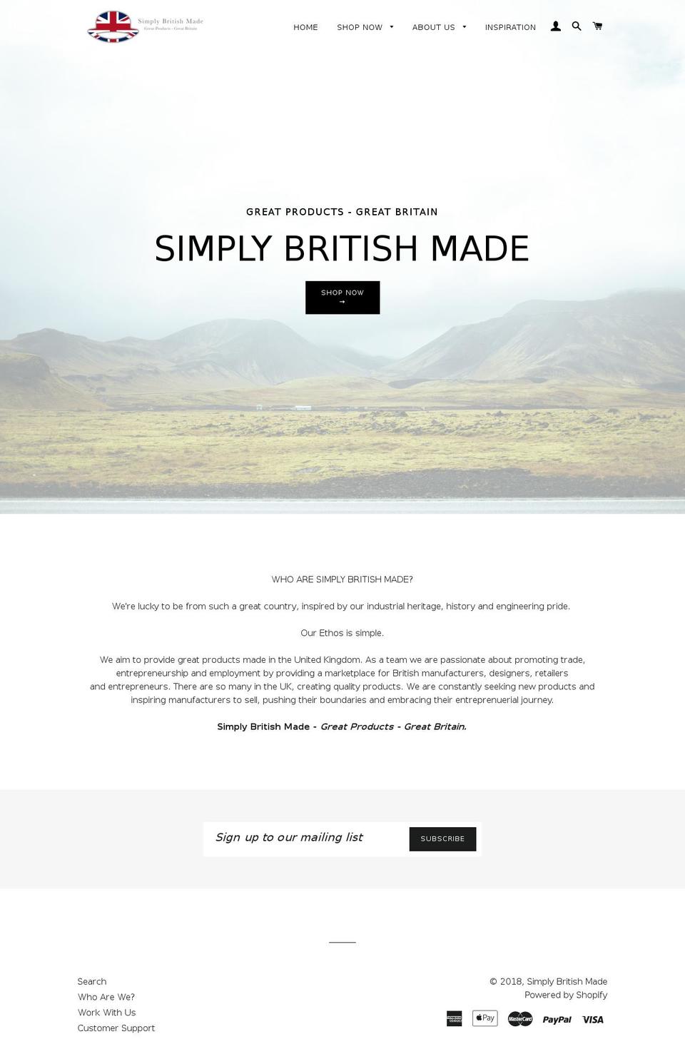 simplybritishmade.com — Shopify storefront screenshot
