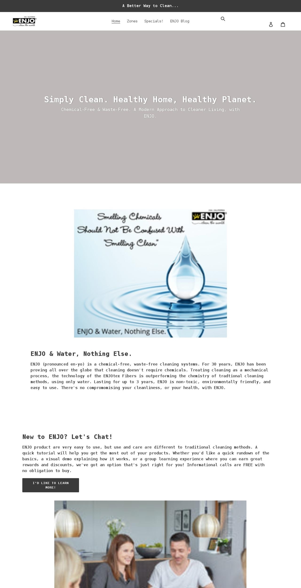 simplycleanhealthyhomehealthyplanet.com shopify website screenshot