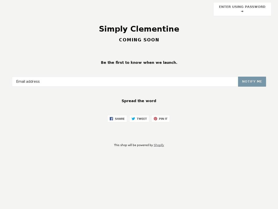 simplyclementine.com shopify website screenshot