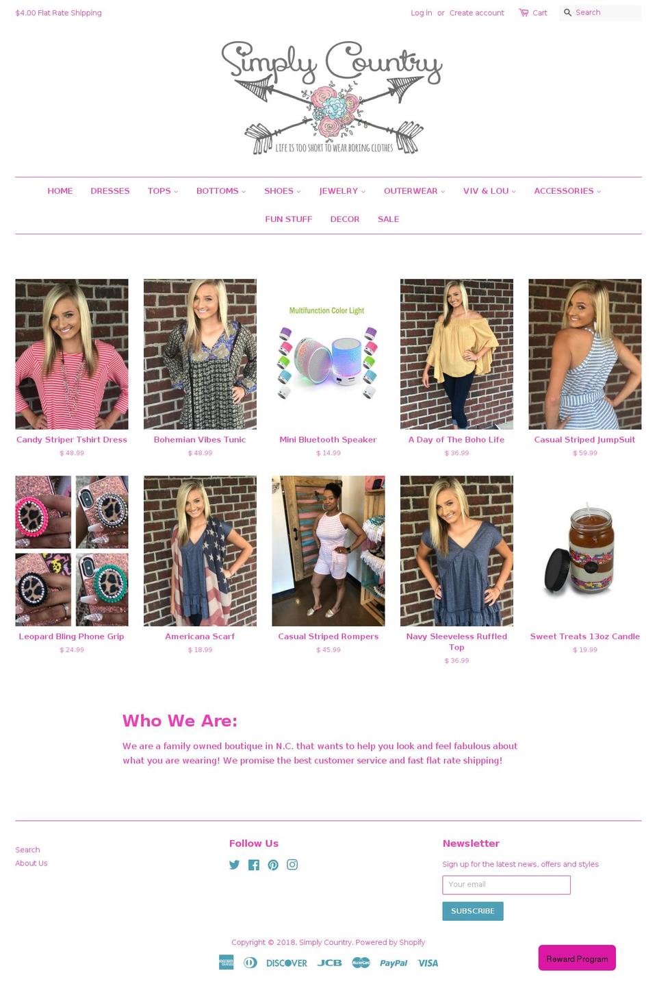 simplycountryboutique.com shopify website screenshot