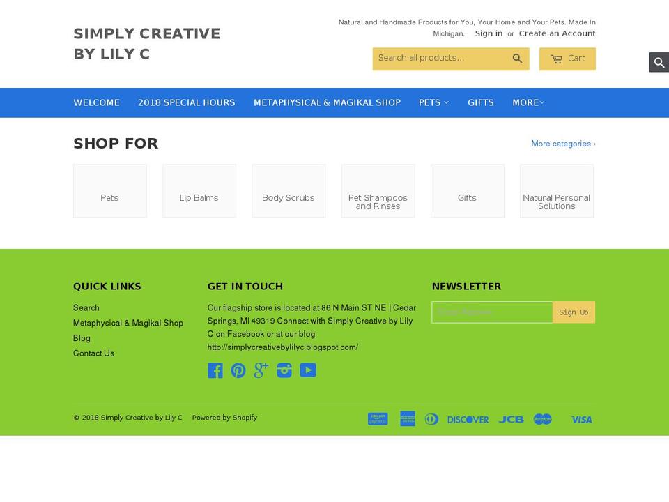 simplycreativebylilyc.com — Shopify storefront screenshot