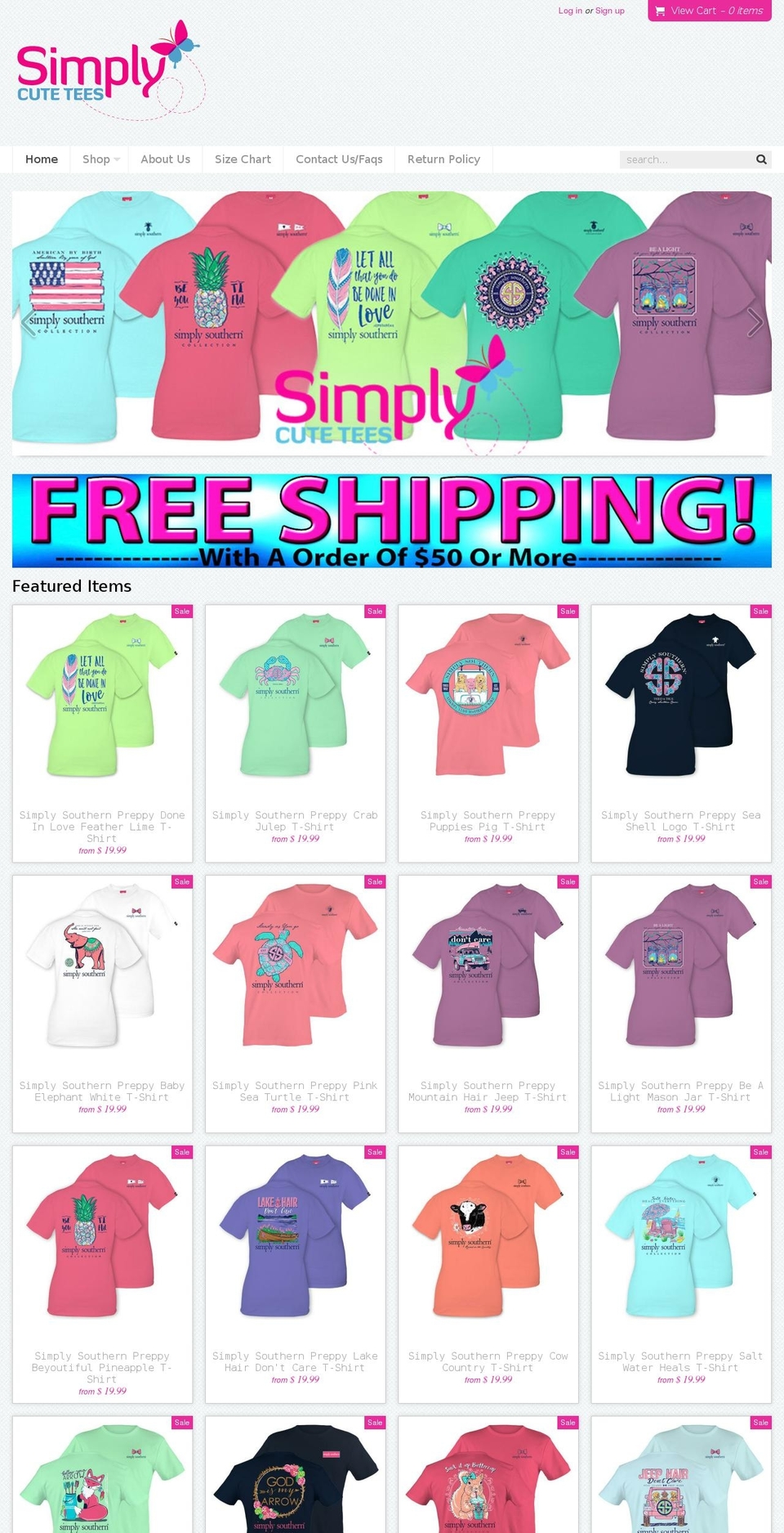 simplycutetees.com shopify website screenshot