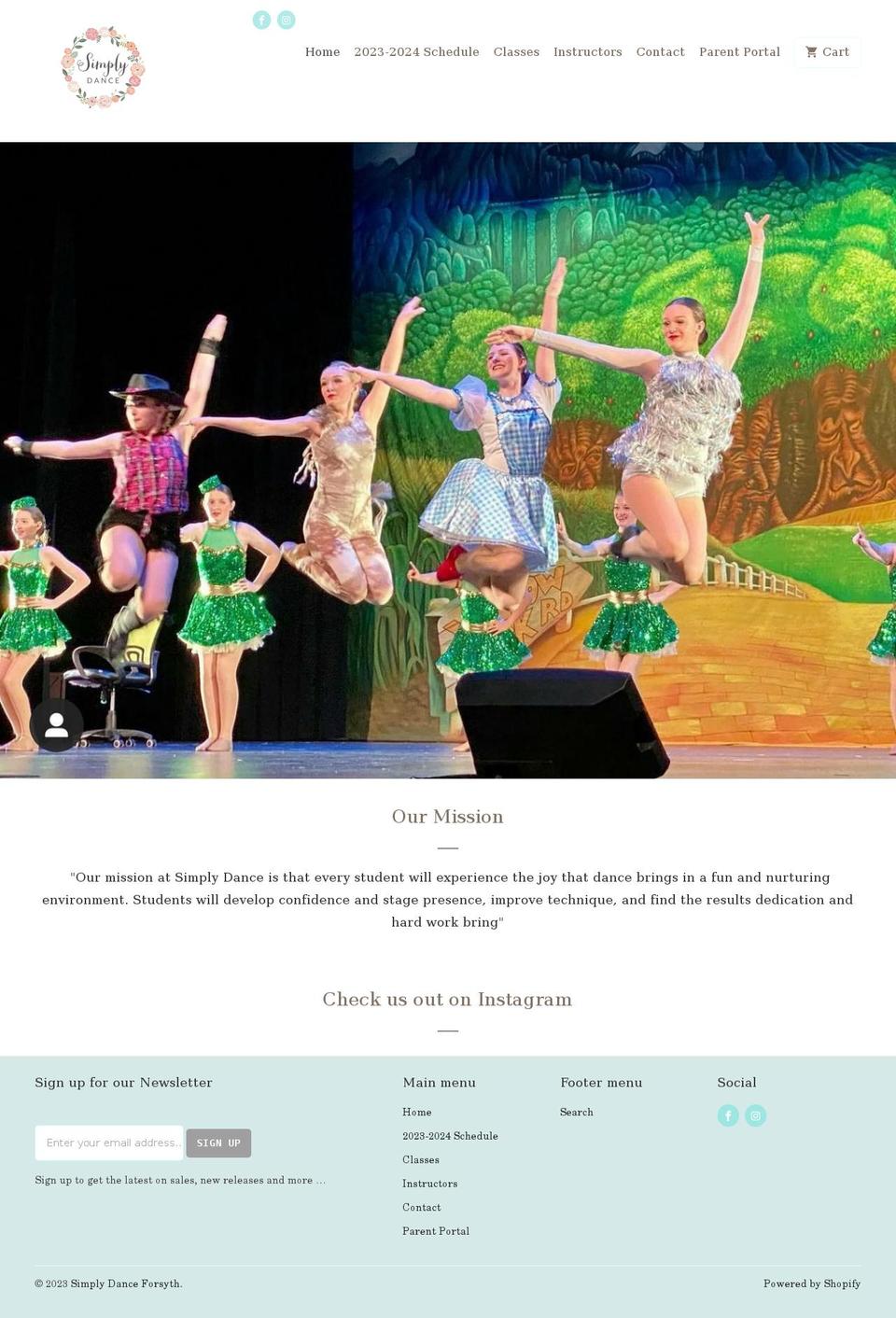 simplydanceforsyth.com shopify website screenshot