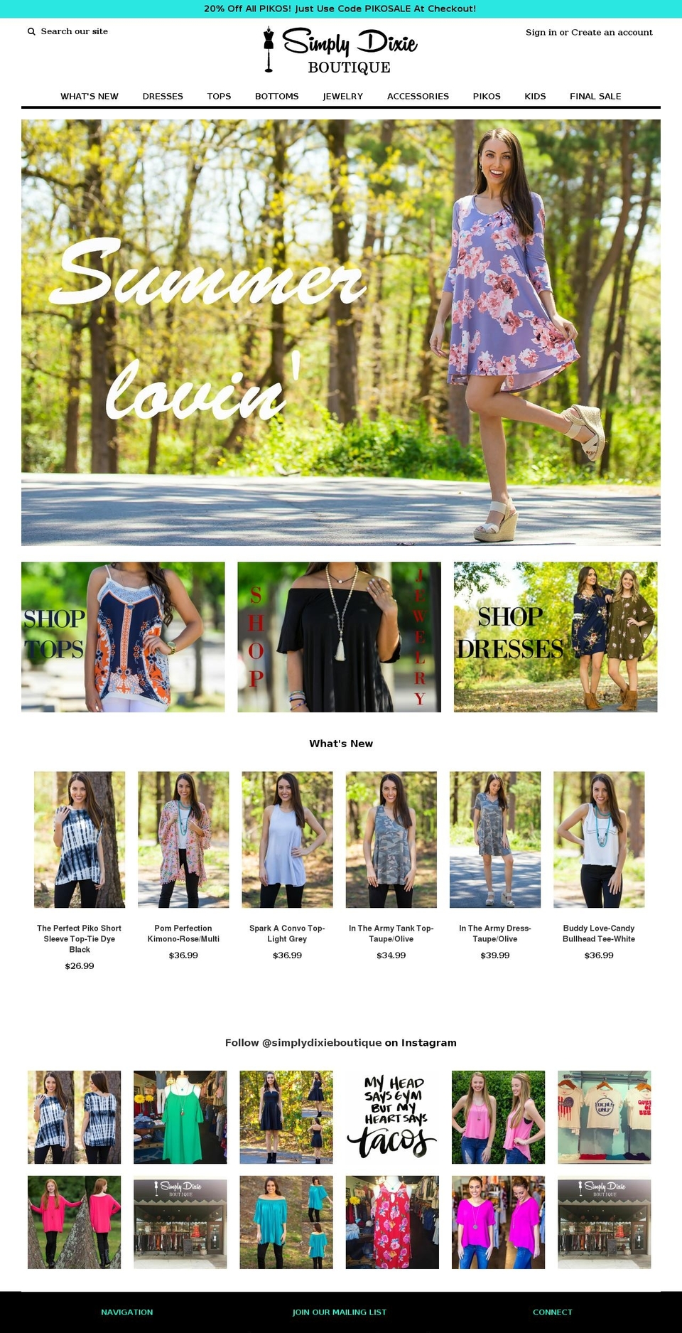 simplydixie.com shopify website screenshot