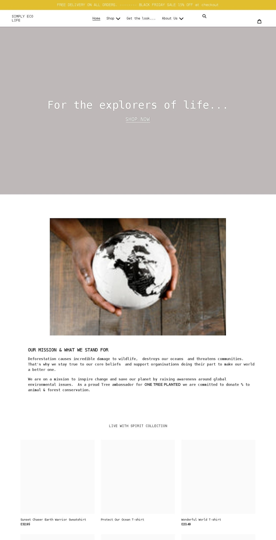 simplyecolife.com shopify website screenshot