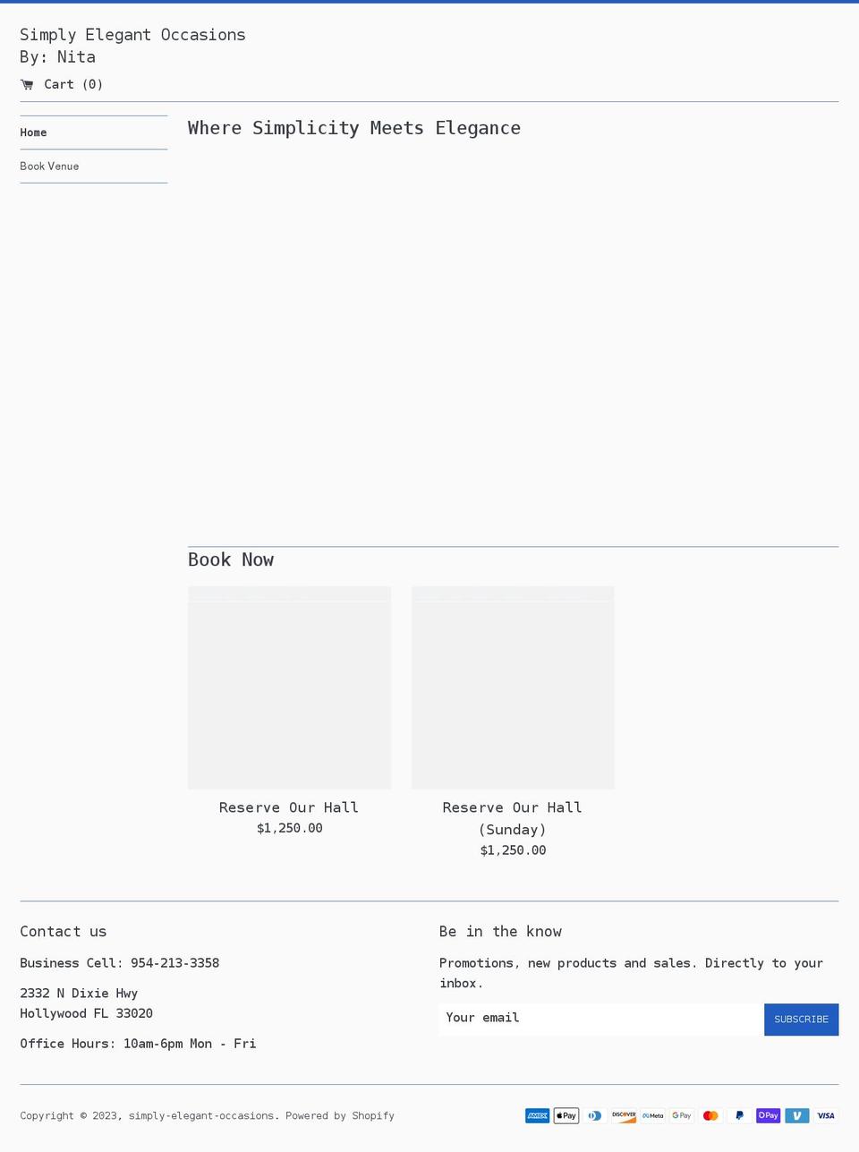 simplyelegantocc.com shopify website screenshot