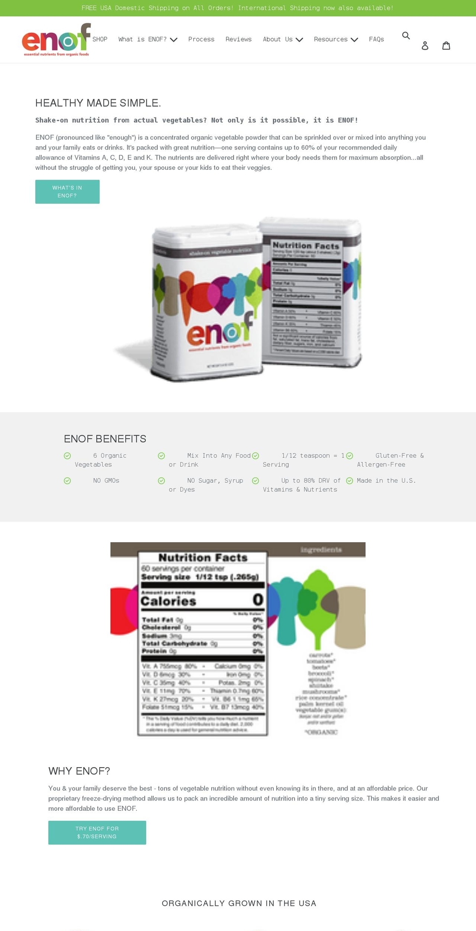 simplyenof.com shopify website screenshot