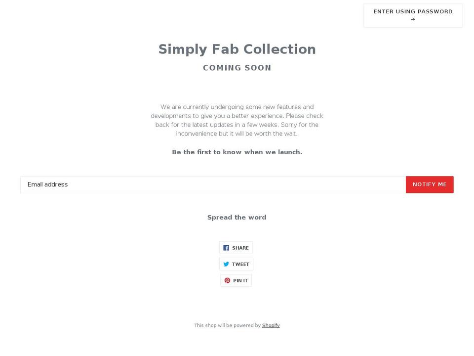 simplyfabcollection.com — Shopify storefront screenshot