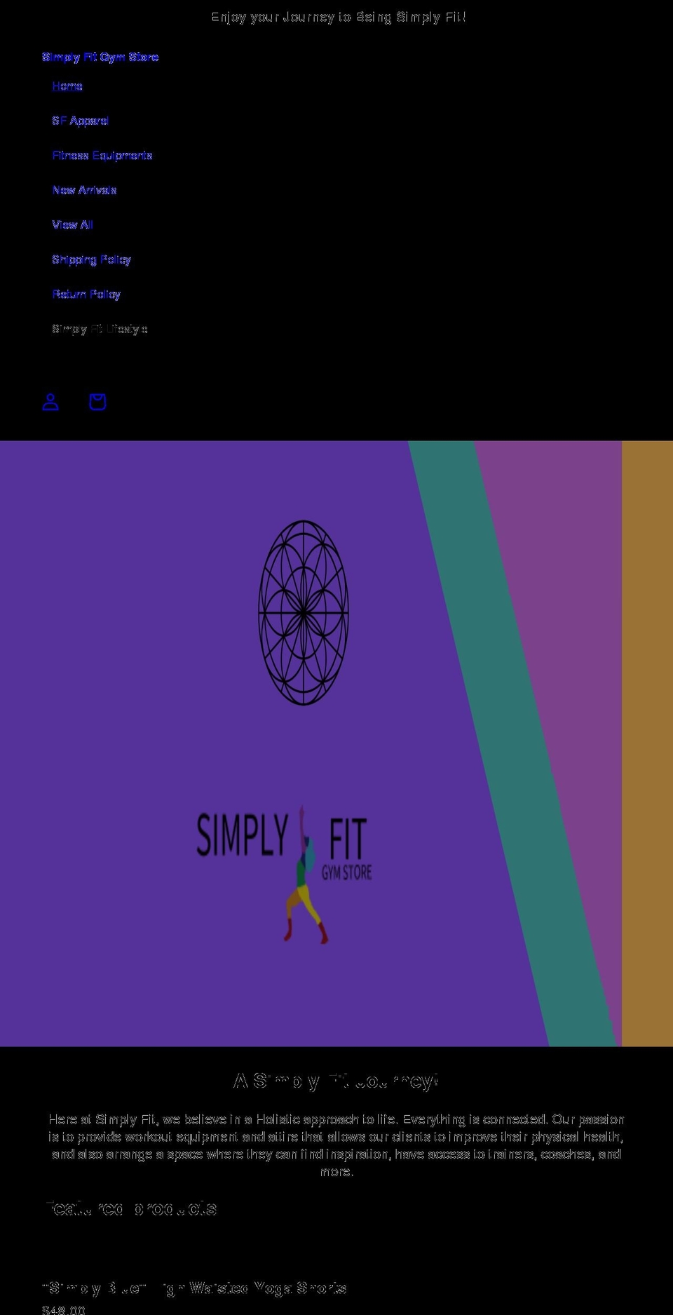 simplyfitgymstore.com shopify website screenshot