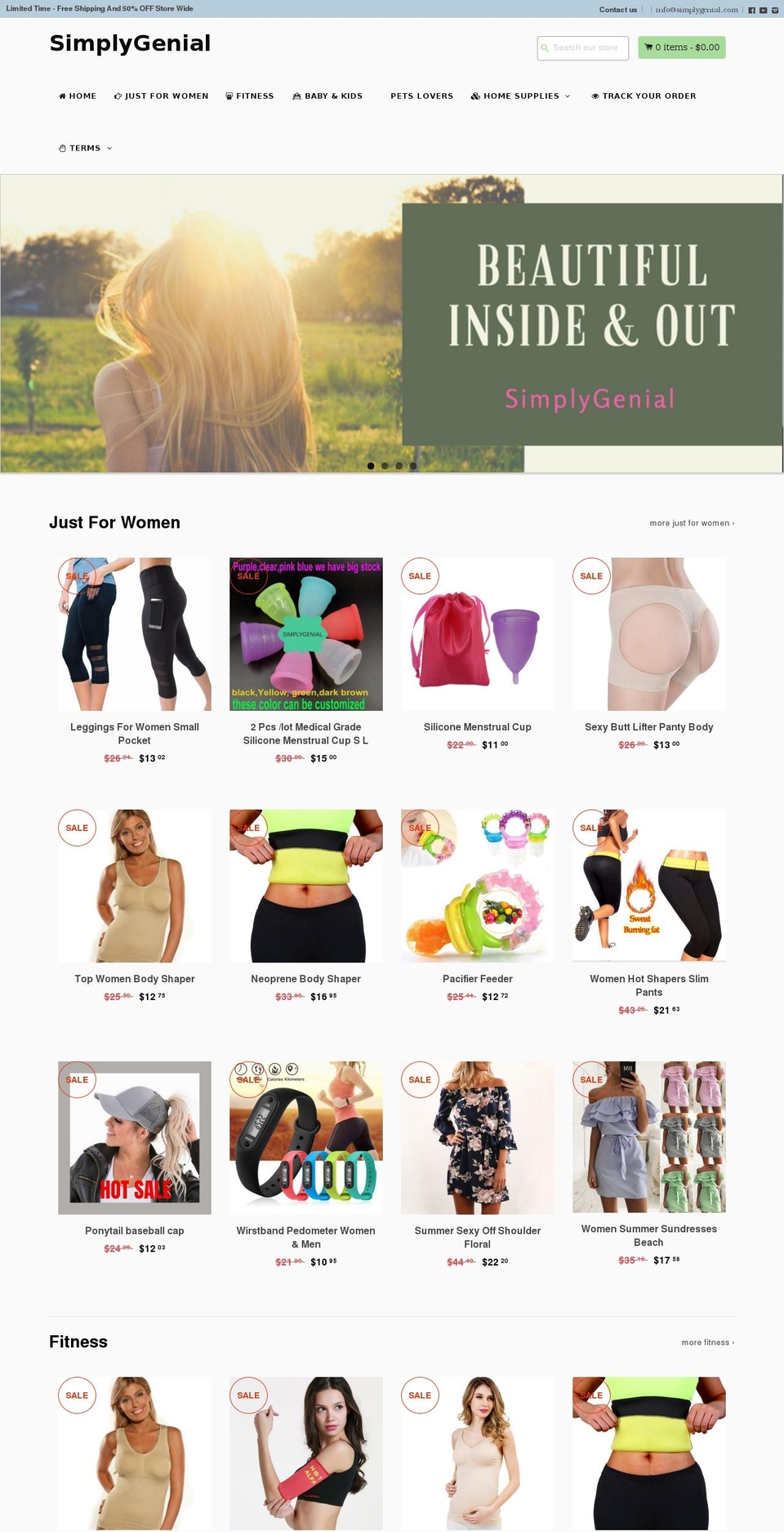 simplygenial.com — Shopify storefront screenshot