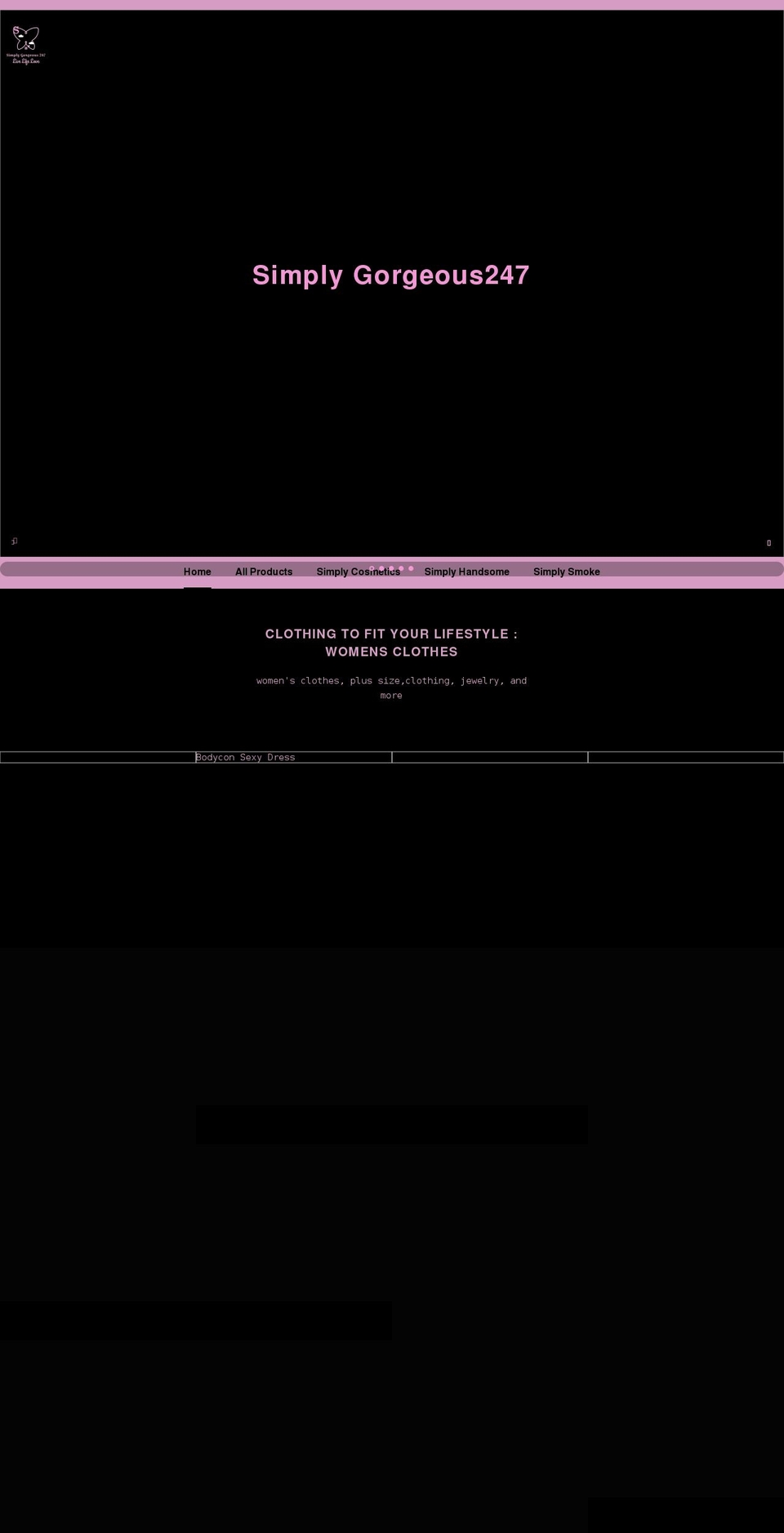 simplygorgeous247.com shopify website screenshot