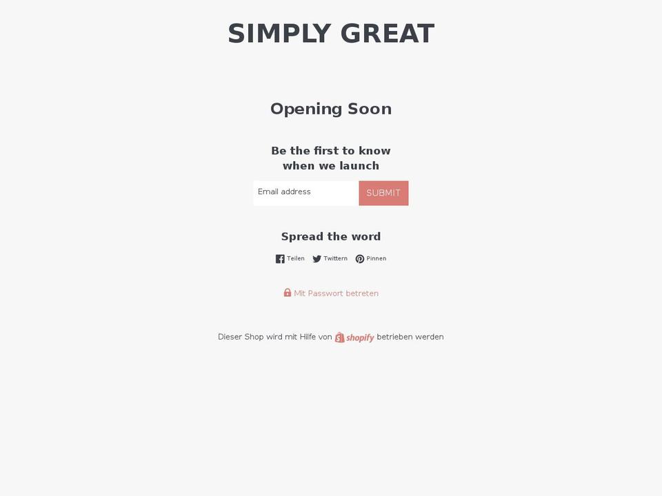 simplygreat.de shopify website screenshot