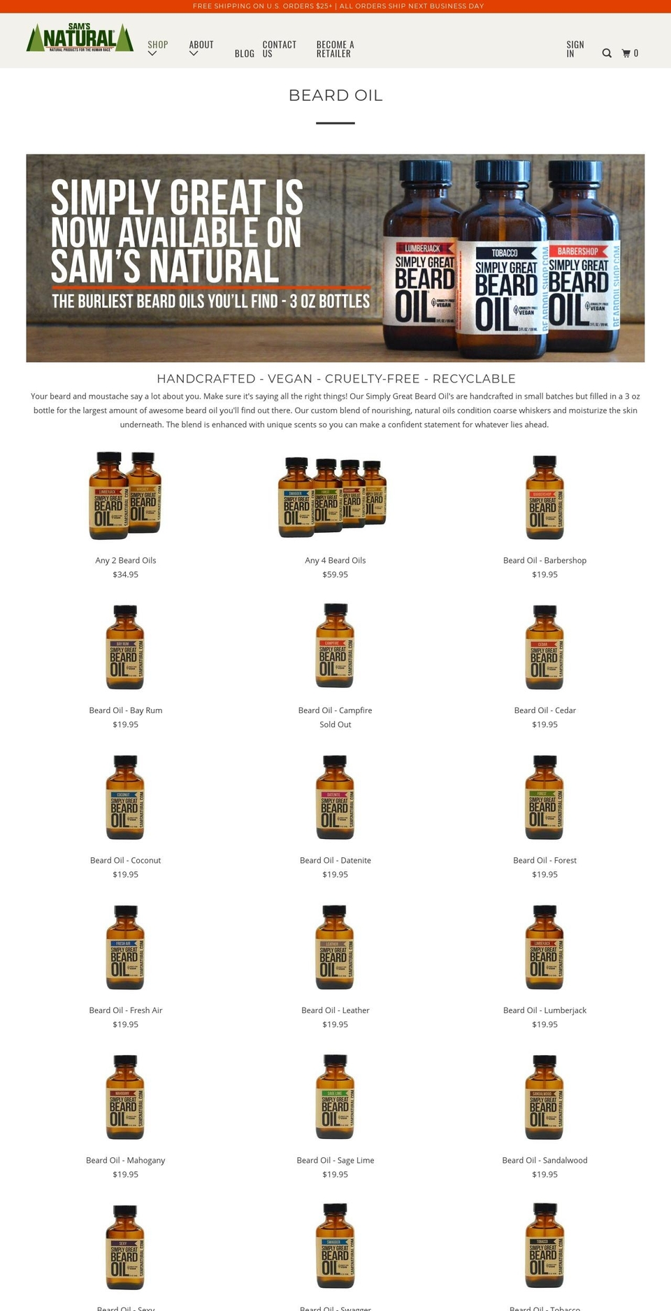 Version 3.4.0_03.09.18-April-24-2018-July-18-2018 Shopify theme site example simplygreatbeardoil.com