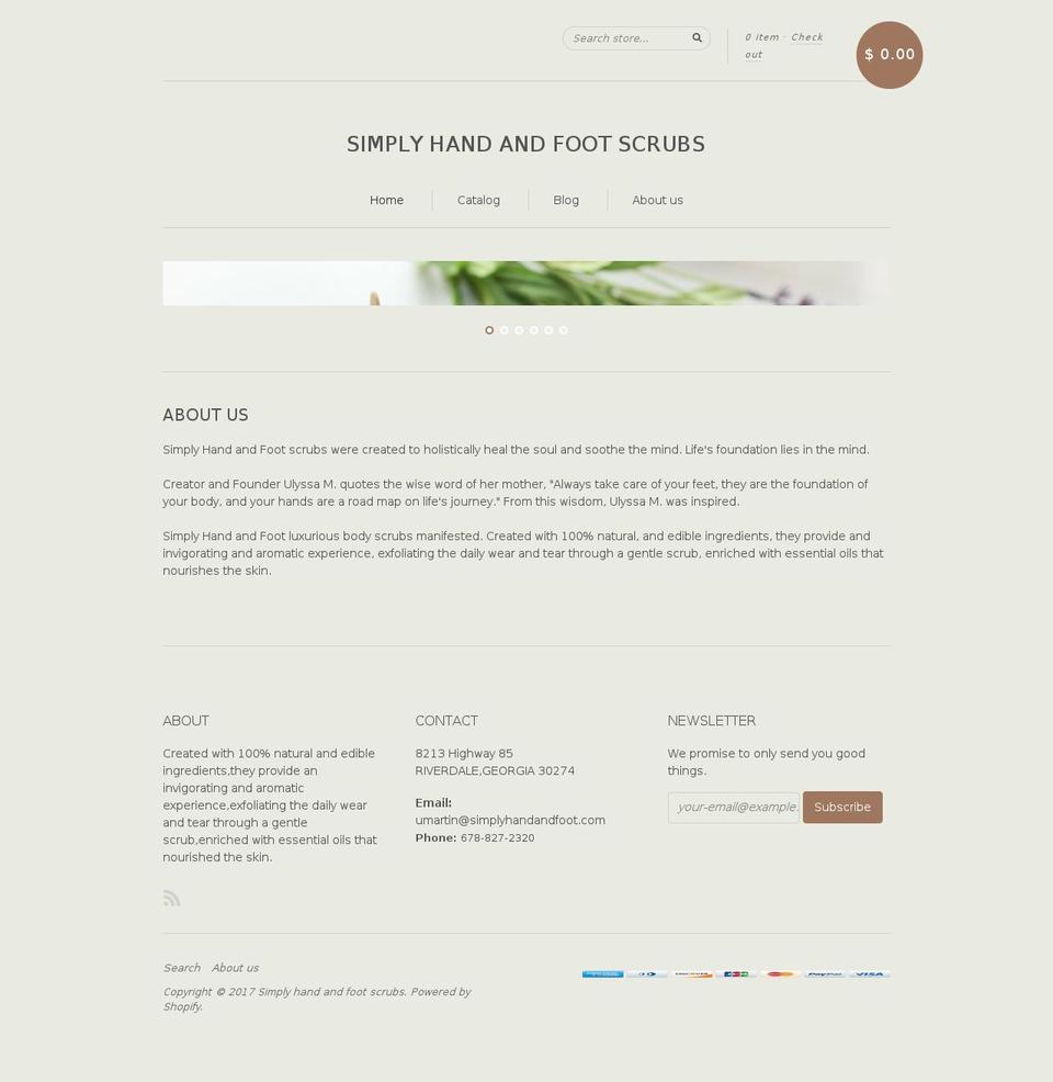 simplyhandandfoot.com shopify website screenshot
