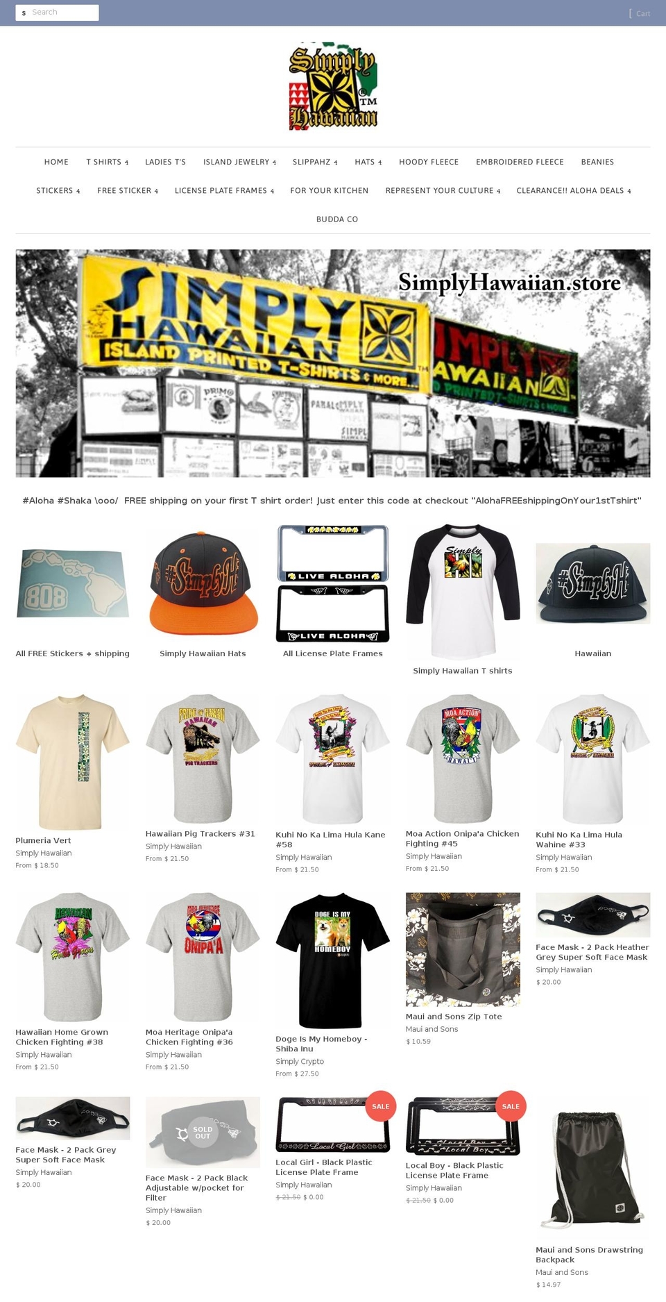 simplyhawaiian.store shopify website screenshot