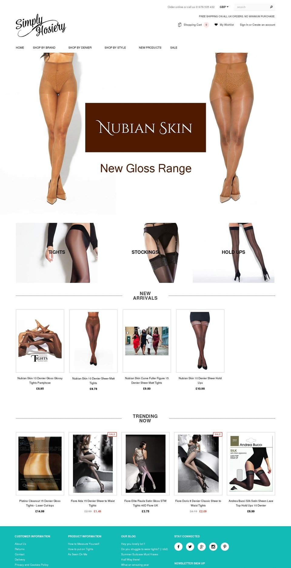 simplyhosieryonline.co.uk shopify website screenshot