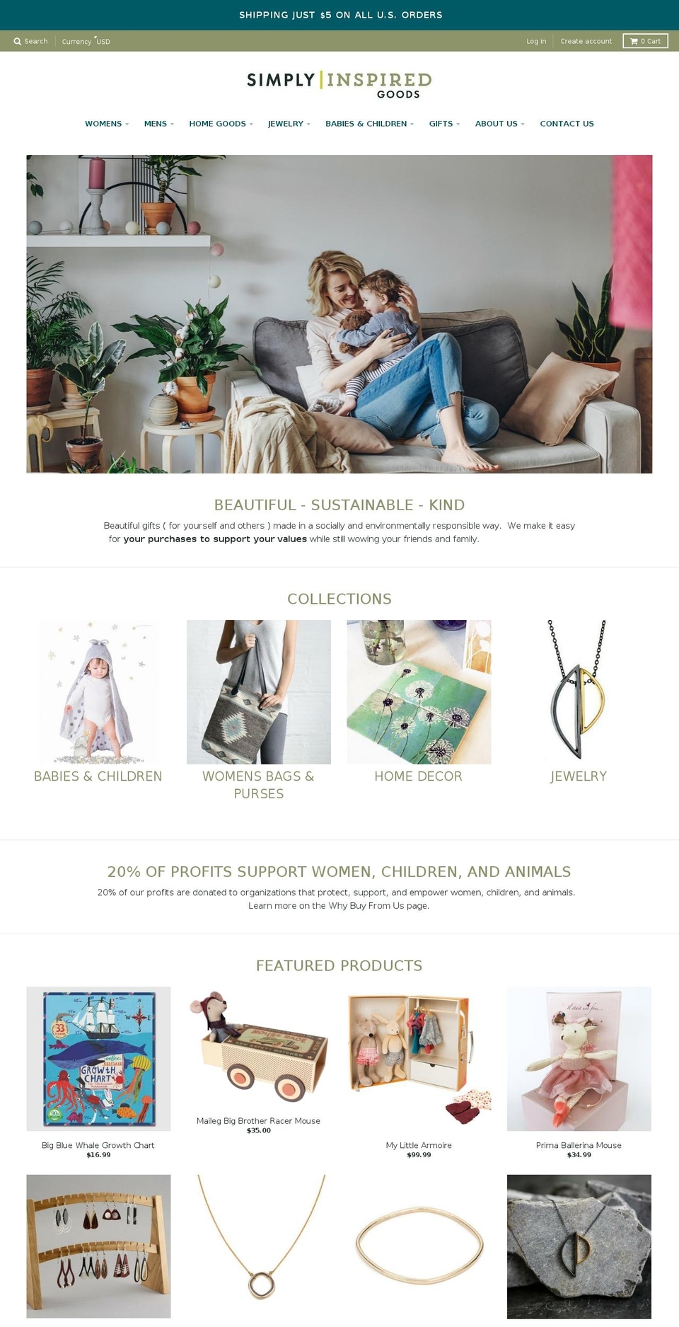 simplyinspiredgoods.com — Shopify storefront screenshot