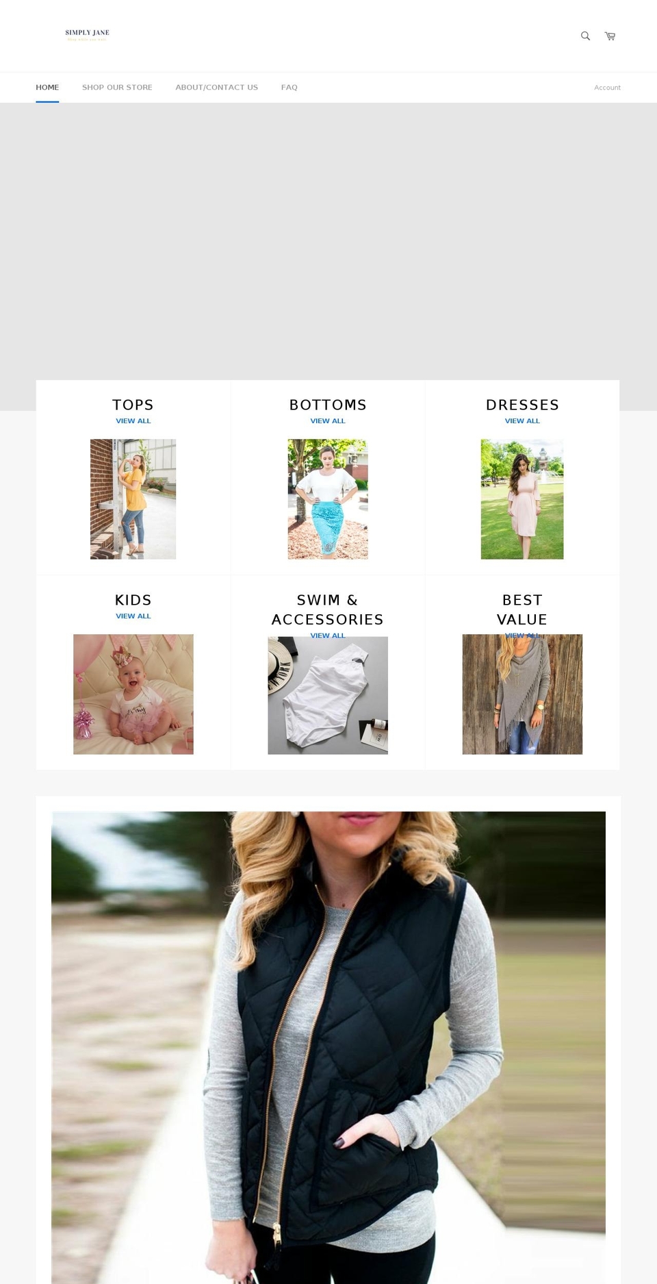simplyjaneclothing.com — Shopify storefront screenshot