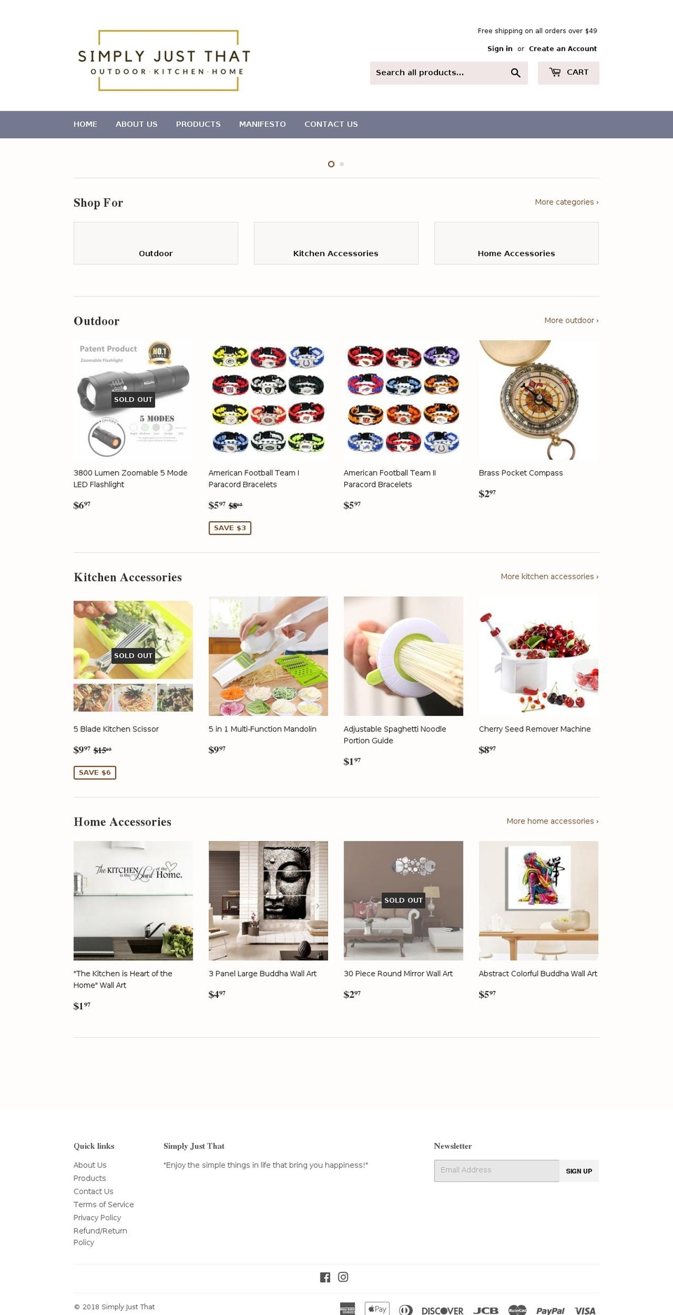 simplyjustthat.com — Shopify storefront screenshot