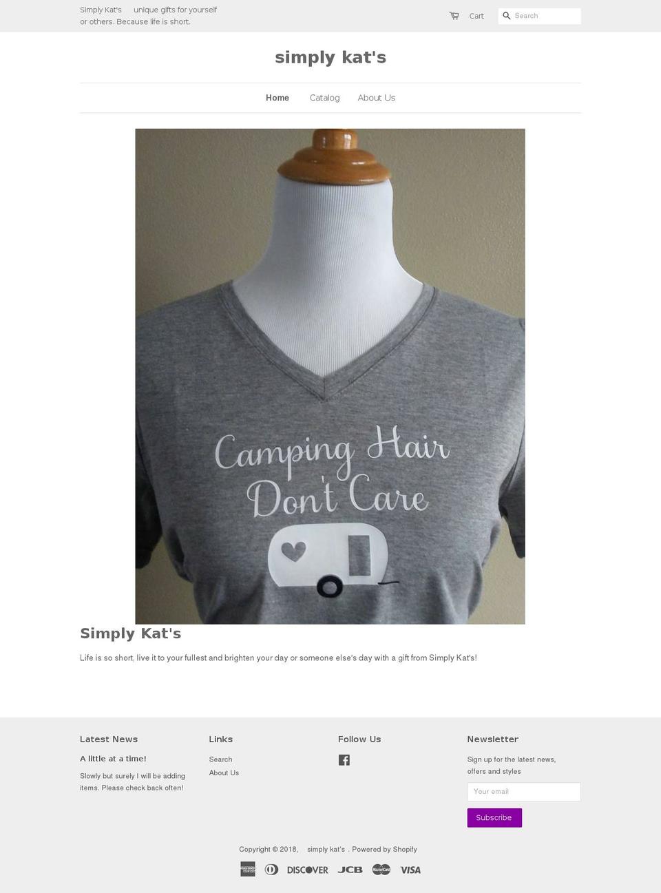 simplykats.com — Shopify storefront screenshot