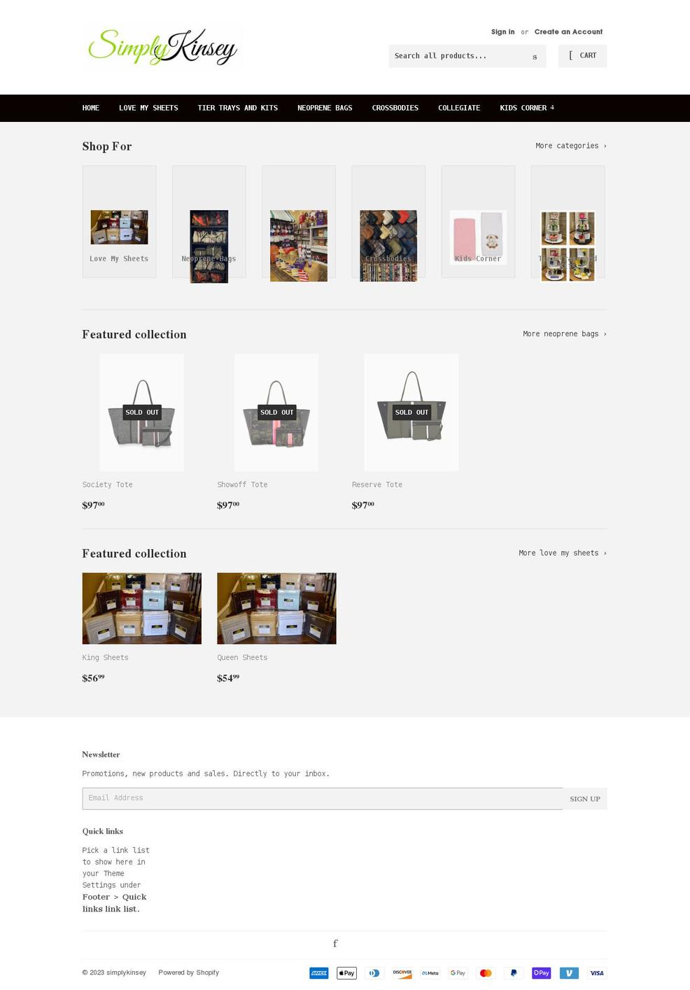 simplykinsey.com shopify website screenshot