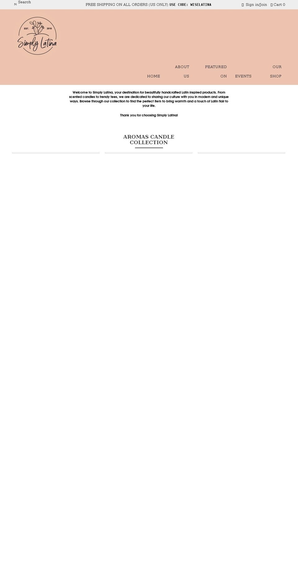 simplylatina.com shopify website screenshot