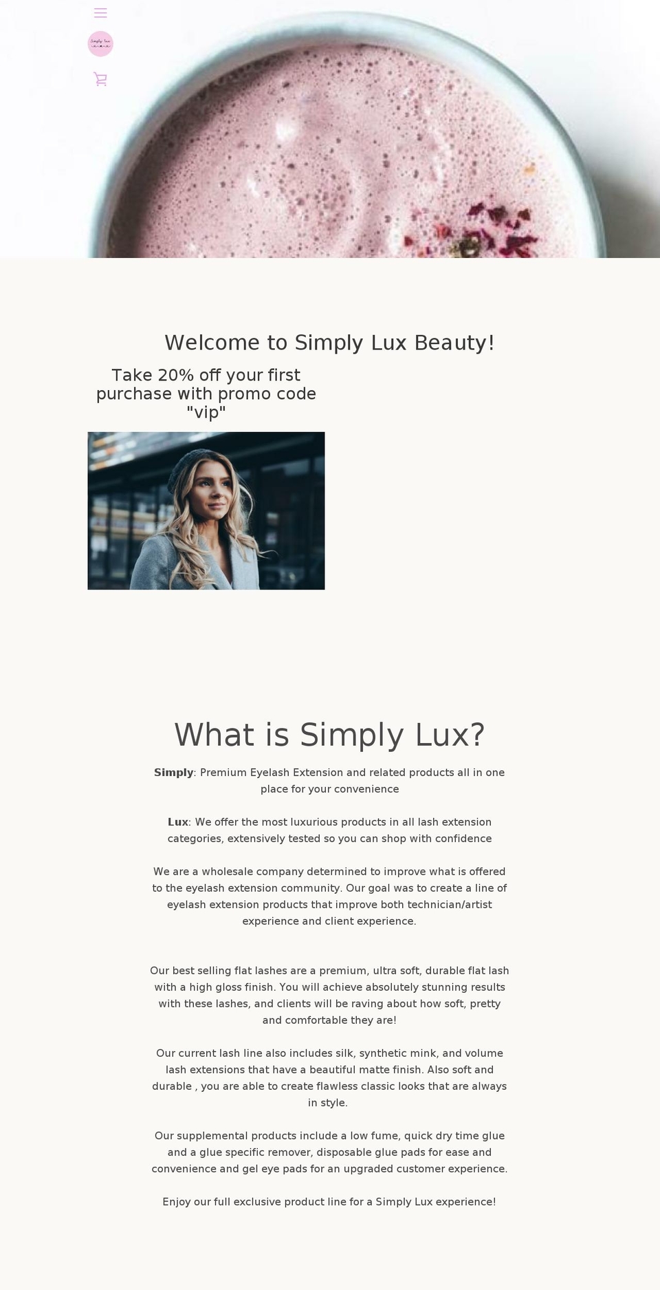 simplyluxbeauty.com shopify website screenshot