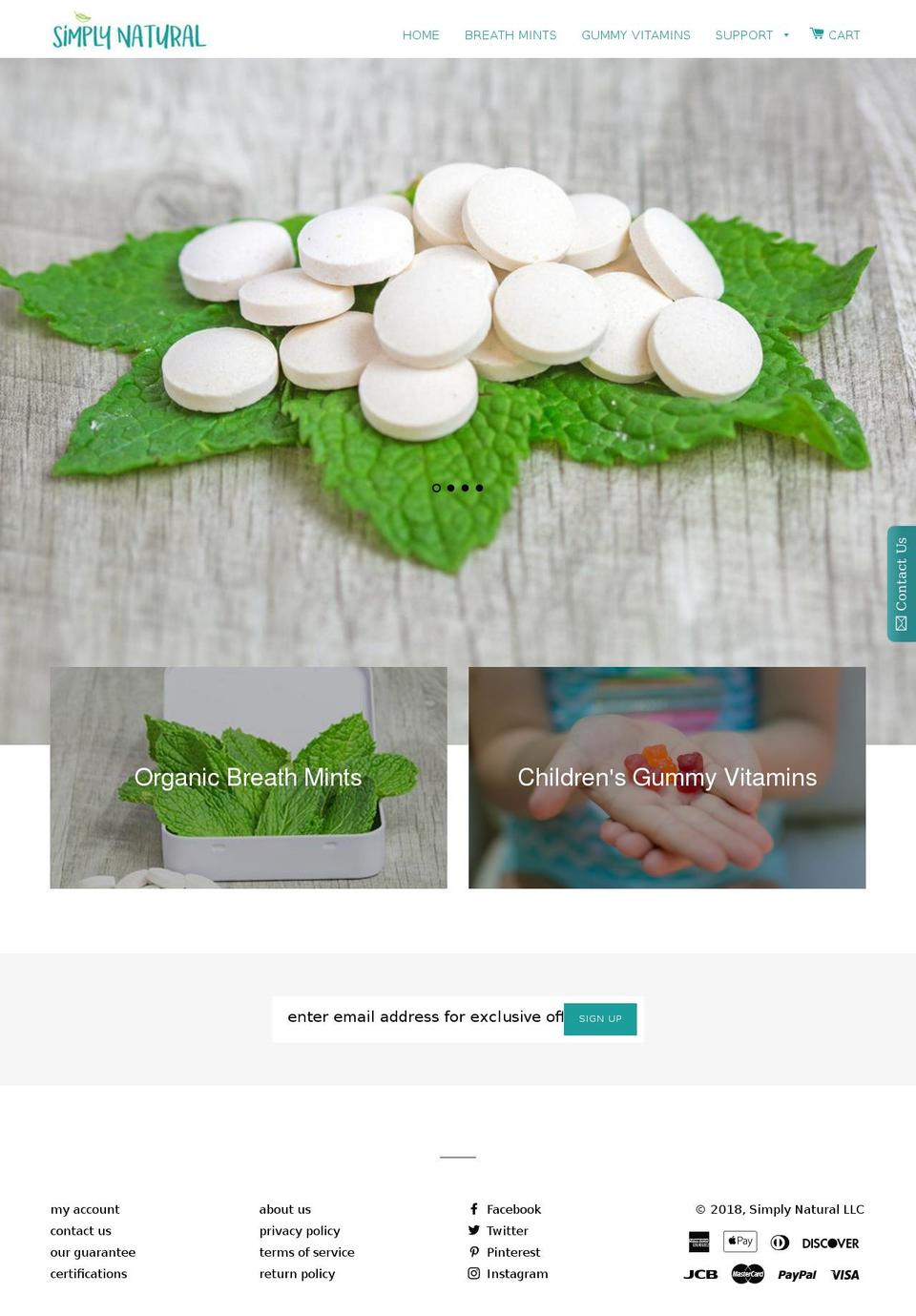 simplynaturalsnacks.com shopify website screenshot