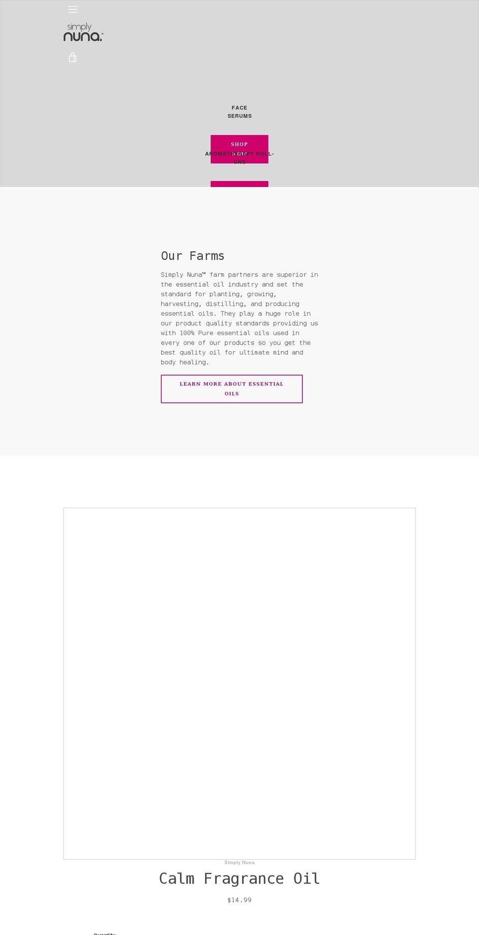 simplynuna.com shopify website screenshot