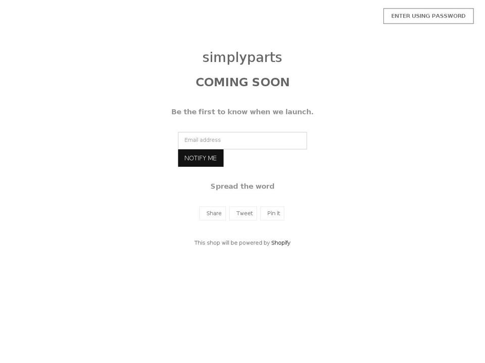 simplyparts.com shopify website screenshot