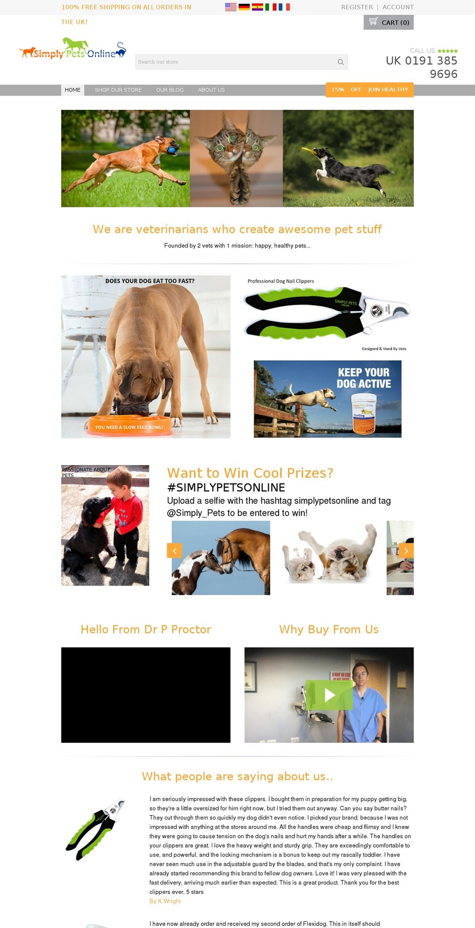 simplypetsonline.net shopify website screenshot