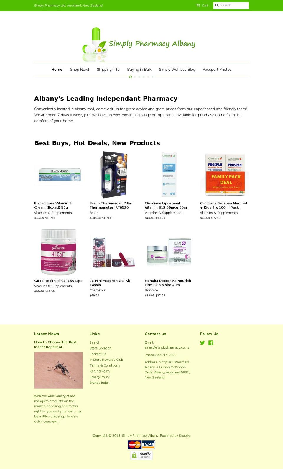 simplypharmacy.co.nz shopify website screenshot