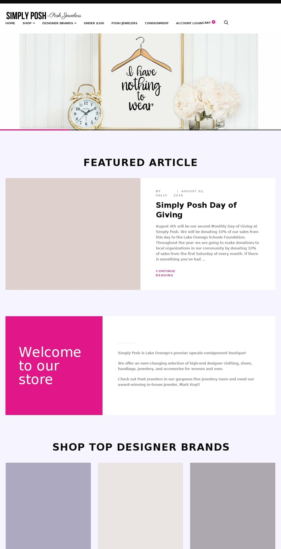simplyposhconsign.com shopify website screenshot